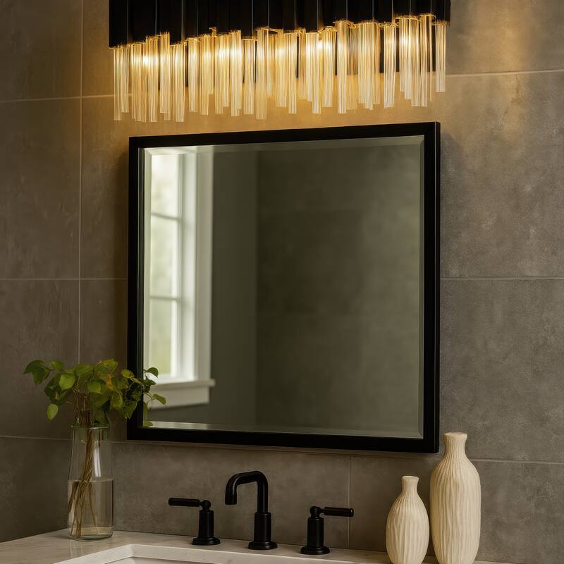 Varaluz Matrix Bathroom Vanity Light - 3-Light - Matte Black/French Gold