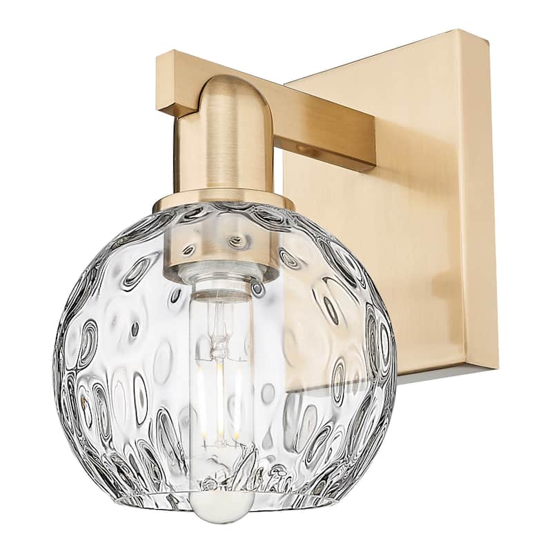 Innovations Lighting 716-1W-10-6 Athens Water Glass Sconce Athens - Champagne Bronze / Clear Water Glass