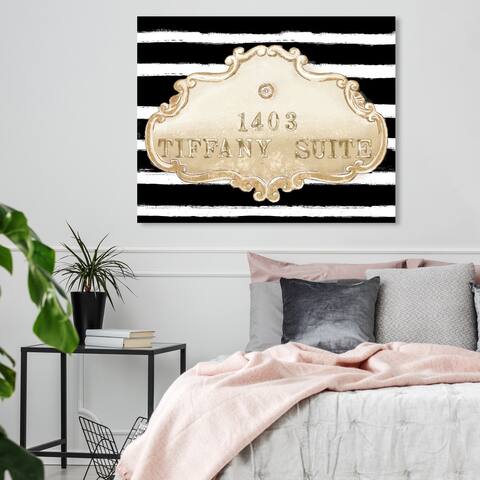 Oliver Gal 'Tiffany Suite Black' Fashion and Glam Wall Art Canvas Print - Gold, Black