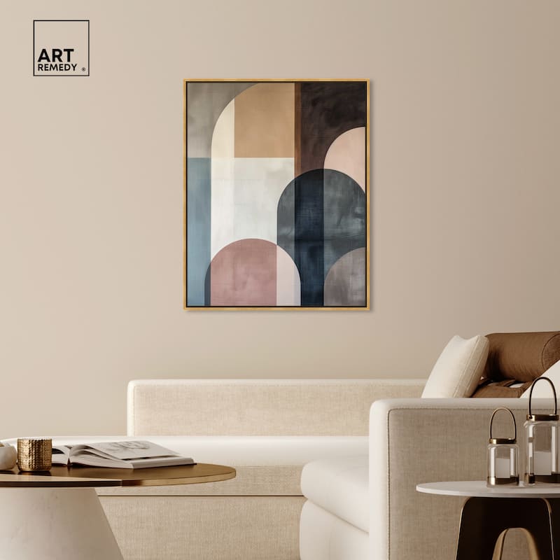 Art Remedy Lost In Transformation Framed Abstract Shapes 1 Piece Canvas Wall Art