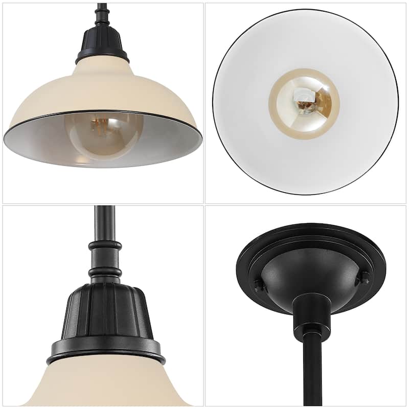12.25" 1-Light Indoor/Outdoor Iron LED Pendant, by JONATHAN Y - 12.25