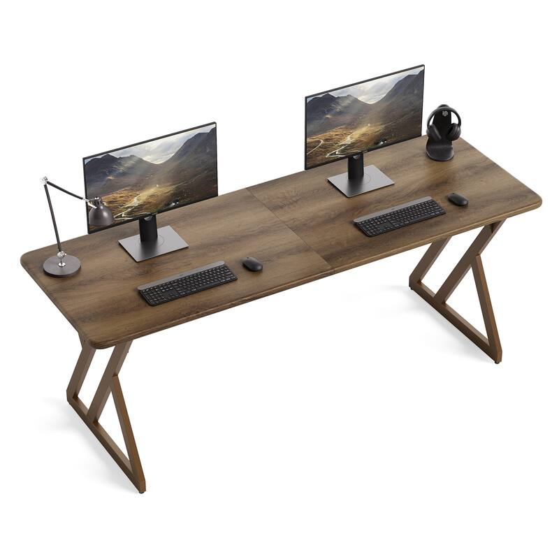 78.7-Inch Extra Long Computer Desk, Sturdy Wooden Office Desk, 2-Person Work Table Workstation for Home Office
