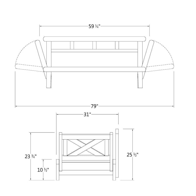 Cambridge Casual West Lake Convertible Wood Outdoor Sofa Daybed