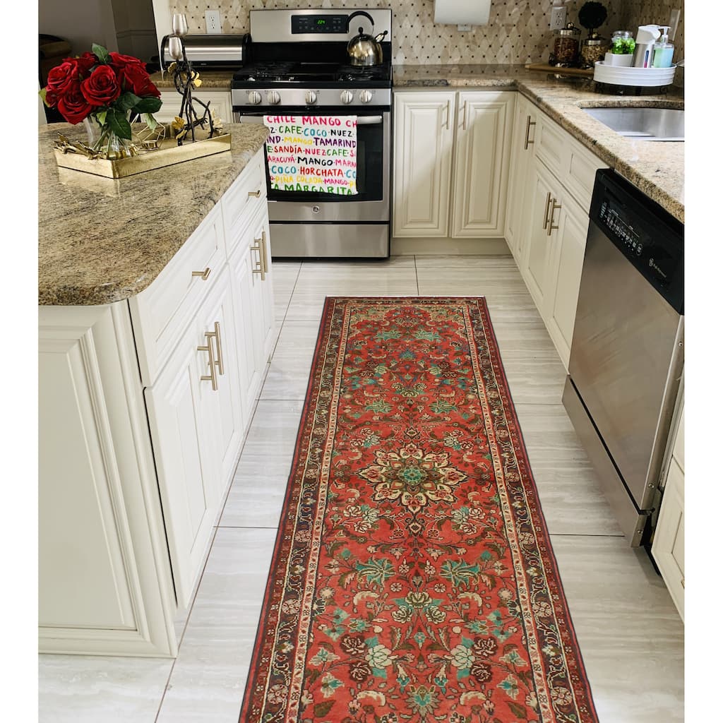 Fine Vintage Distressed Asareel Rust/Ivory Runner - 2'8" x 9'0"