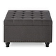 preview thumbnail 7 of 32, Large Square Storage Ottoman with Wooden Legs