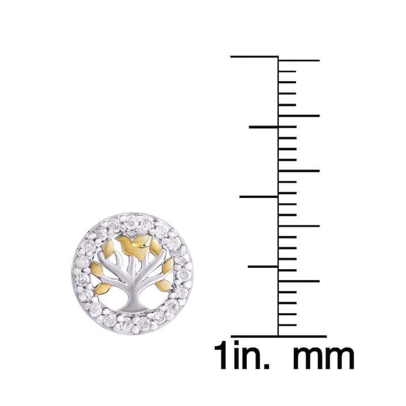 Victoria Townsend .925 Sterling Silver .35Ct Diamond Tree Round Stud Earring