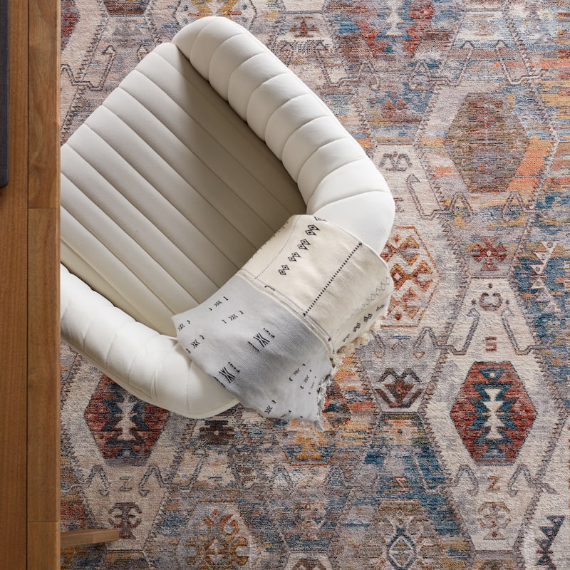 Strata Medallion Multicolor/ Ivory Area Rug