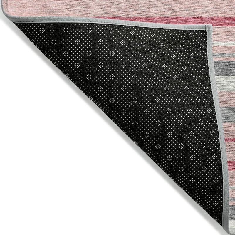 Machine Washable Indoor/ Outdoor Chantille Contemporary Stripes Rug