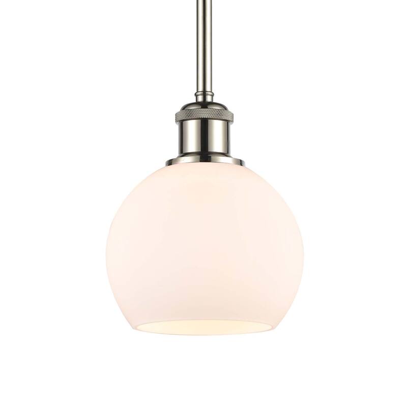 Innovations Lighting 516-1S-8-6 Athens Pendant Athens 6" Wide Mini - Polished Nickel / Matte White