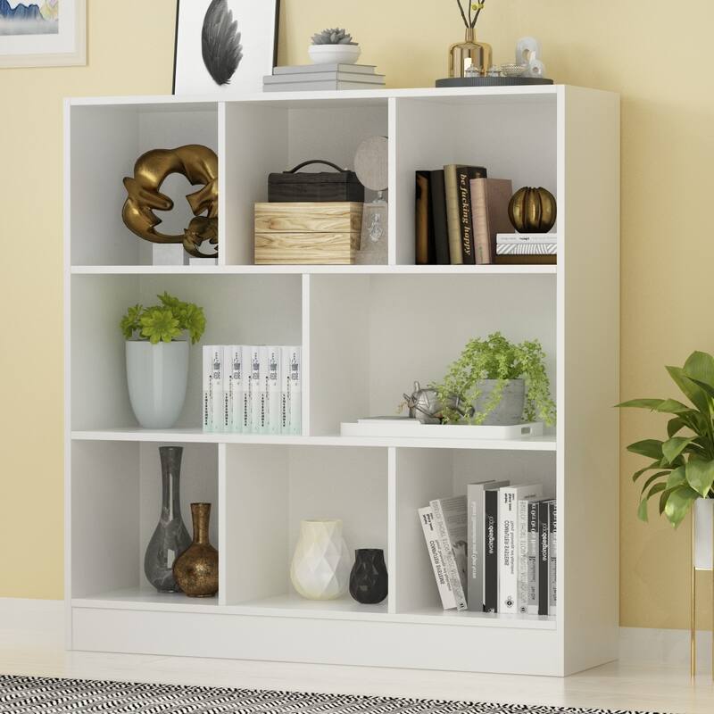 40.9'' H x 39.4'' W Geometric Bookcase Living room storage bookshelf
