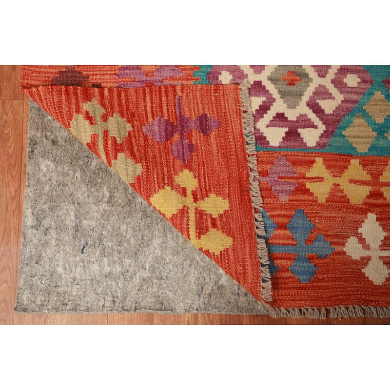 Kilim Oriental Area Rug Hand-Woven Tribal Wool Carpet - 8'2"x 9'8"