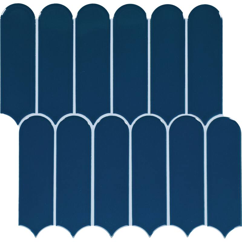 Daltile Artefino Vintage 2 x 6 Fish Scale Mosaic (10 PC Per SQFT) (10.00 SQFT Per Carton) - Azurite