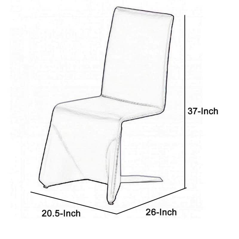 Gray/Gray Leather Upholstered Metal Frame Dining Chair, Set of 2, Sturdy Dining Chair for Dining Rooms - 24.6