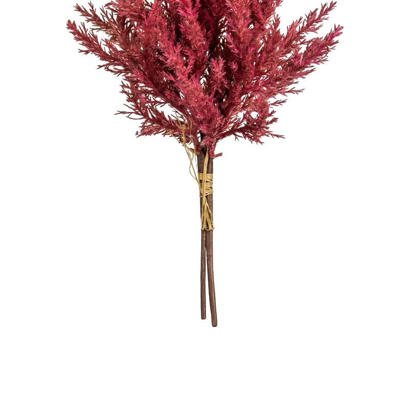 Artificial Pampas Grass Floral Bundle Spray - 14" - Rose Red
