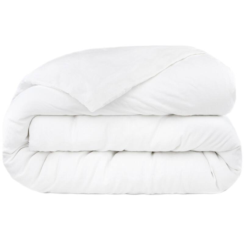 100% French Linen Duvet Cover by BOKSER HOME - White - Queen