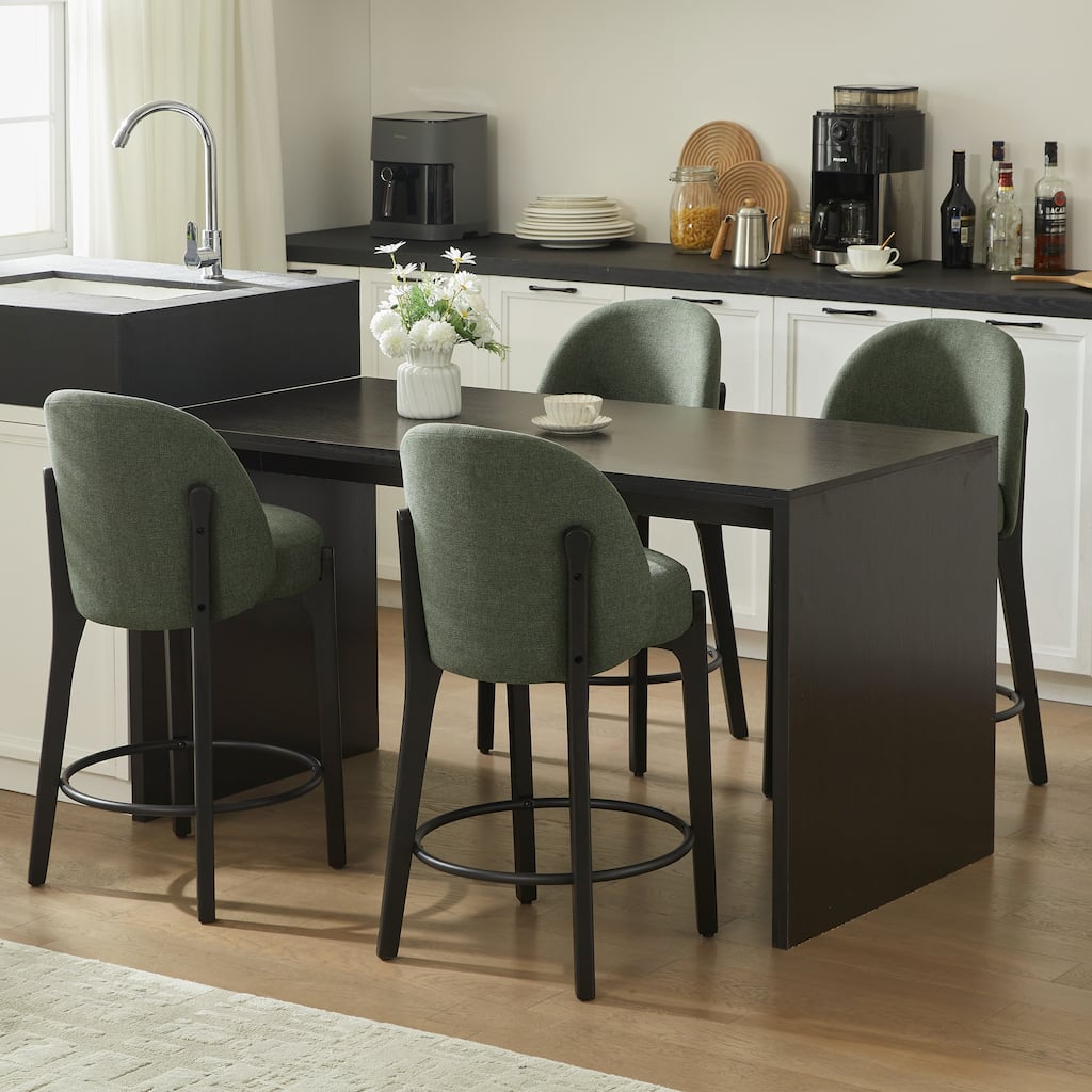 set of 4 Upholstered Counter Height Bar Stools