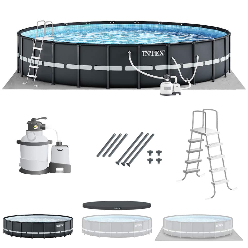Intex 18Ft x 52In Ultra XTR Frame Round Above Ground Swimming Pool Set with Pump - 18 x 18 x 4.3 feet