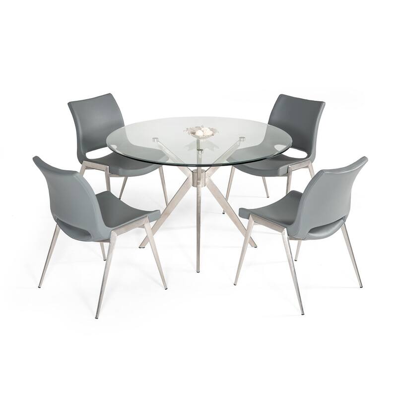 Modrest Dallas Modern Brushed Stainless Steel Dining Table
