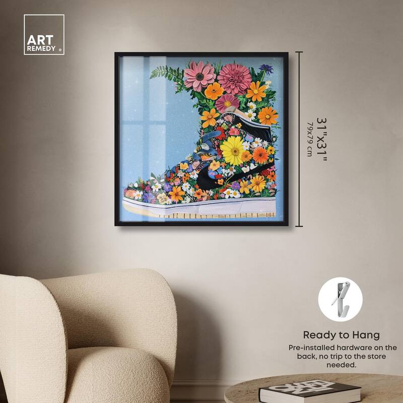Blooming Floral Sneaker Shadowbox by Art Remedy