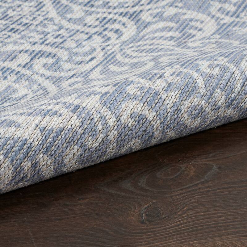Waverly Machine Washable Botanical Damask Area Rug