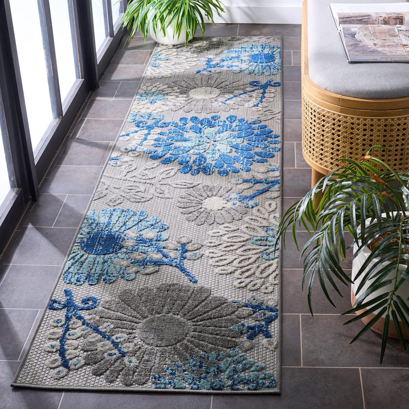 SAFAVIEH Cabana Hillechien Indoor/ Outdoor Waterproof Patio Floral Rug