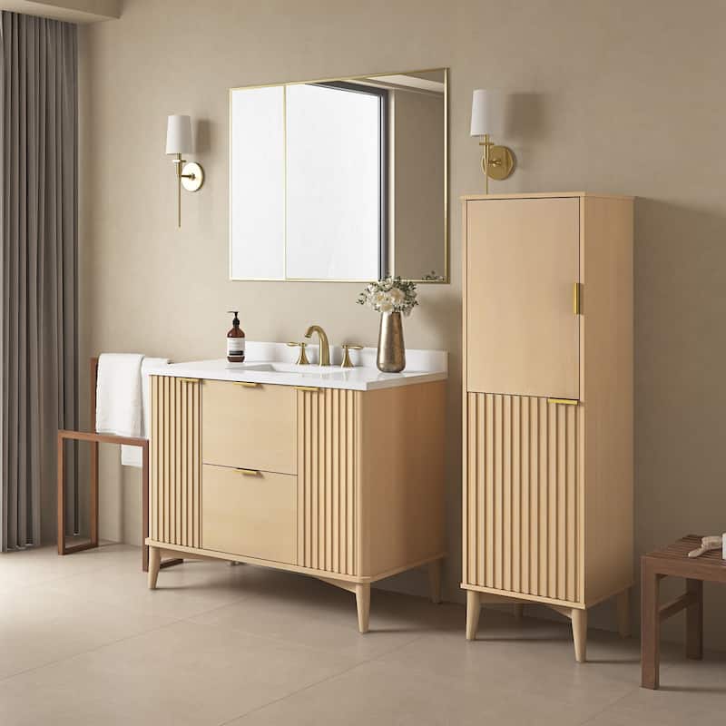 Gabi Bathroom Vanity with White Engineered Stone Top