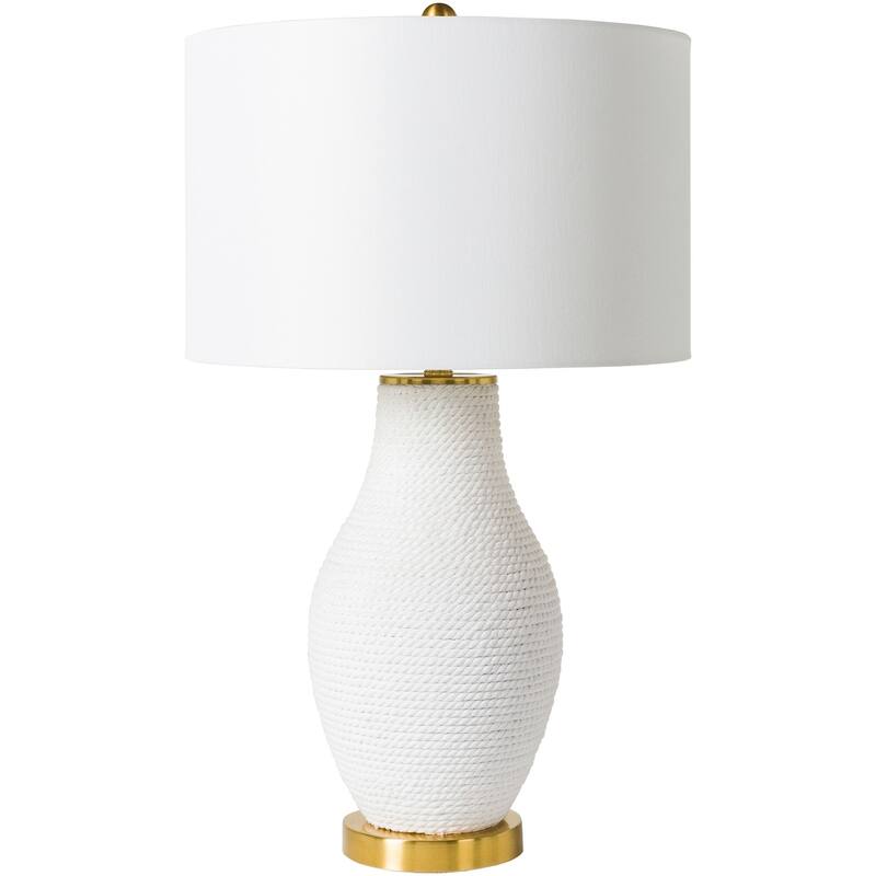Dionysia Nautical Rope Wrapped Table Lamp - 28"H x 16"W x 16"D - White