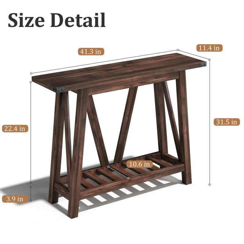 VredHom Console Table Sofa Table Entryway Table with Storage Shelf