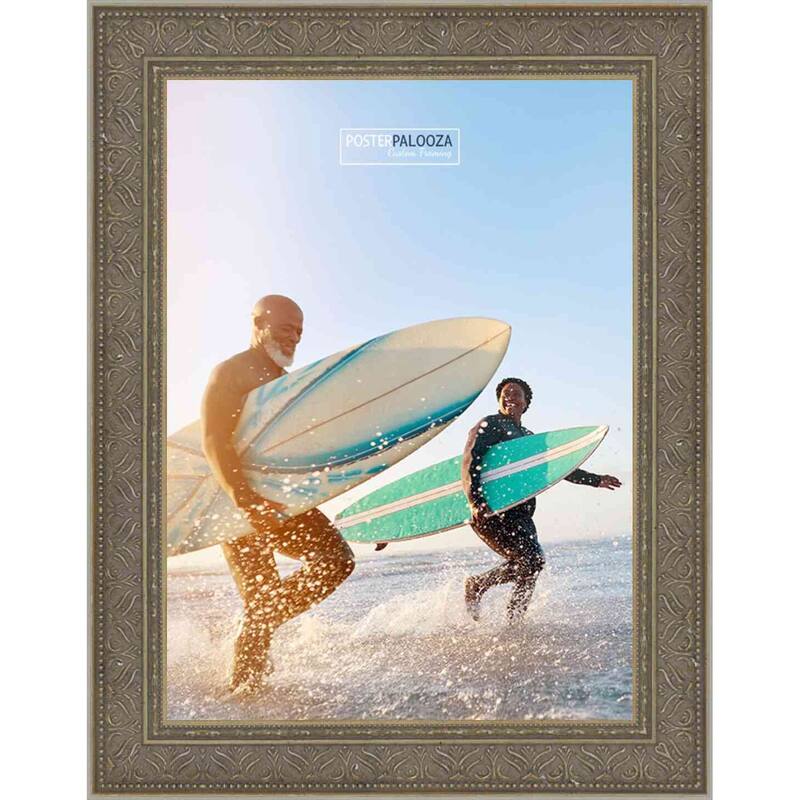 22x34 Ornate Silver Complete Wood Picture Frame with UV Acrylic, Foam Board Backing, & Hardware