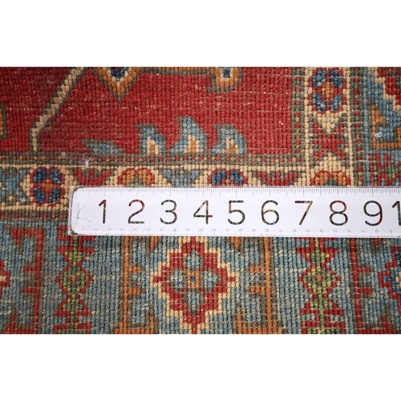 Kazak Foyer Rug Hand-Knotted Grey Wool Carpet - 3'0" x 5'3"