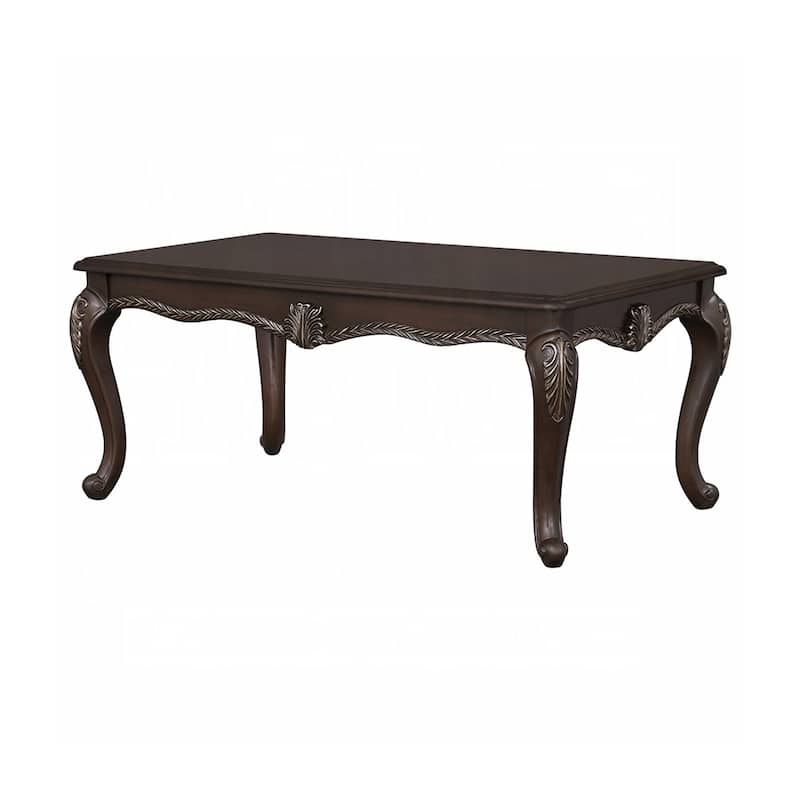 Wooden Coffee Table with Curved Legs in Cherry - Cherry - MDF