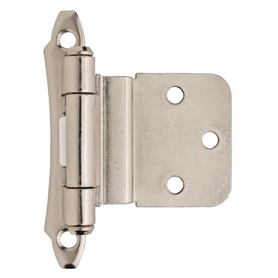 3/8in (10 mm) Inset Self-Closing, Face Mount Polished Chrome Hinge - 1 Pair - 2.75