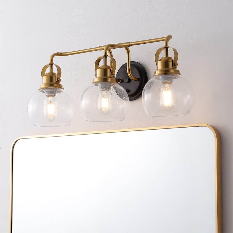 Bolha Metal/ Bubbled Glass Vanity Light, Chrome by JONATHAN Y