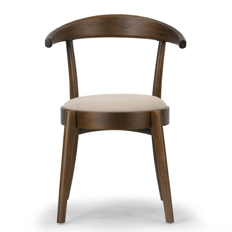 Audra Retro Modern Dark Brown Wood Round Chair (Set of 2)