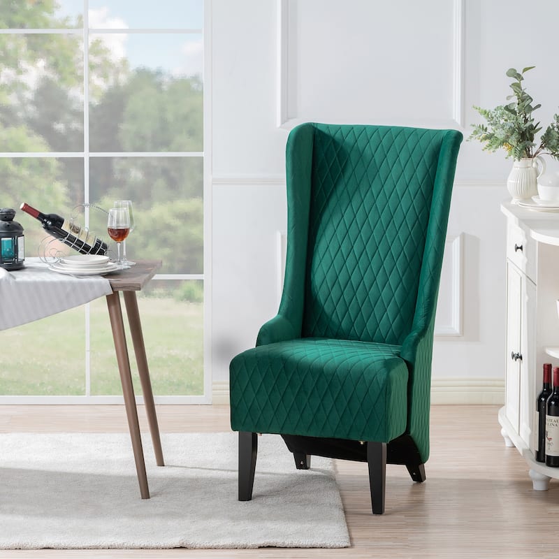 Retro Green Modern 23.03" High Back Upholstered Accent Chair with Solid Wood Frame
