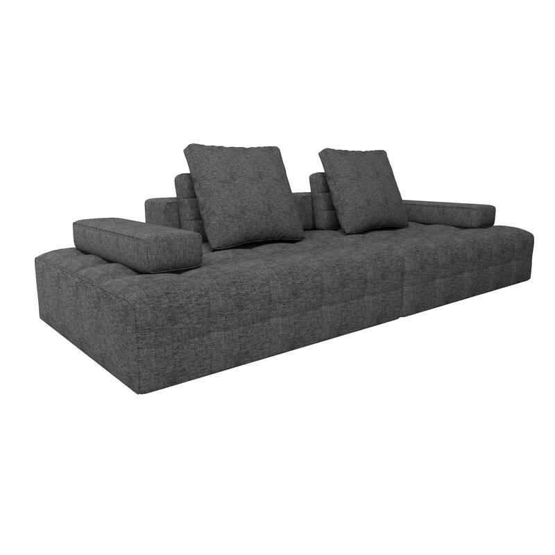 Extra Deep Seat Loveseat Sofa Modular Couch with 2pc Chaise Lounge