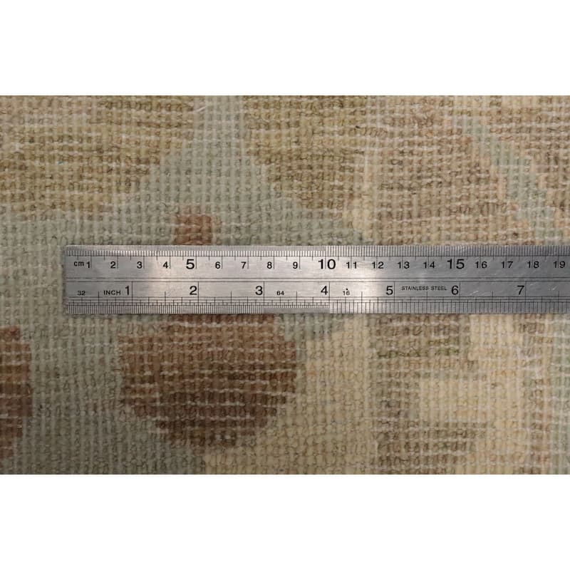 Hand Knotted Oriental 100% Wool Carpet Transitional All-Over Greys & Charcoal Oushak Area Rug - 9' 8'' X 7' 11''