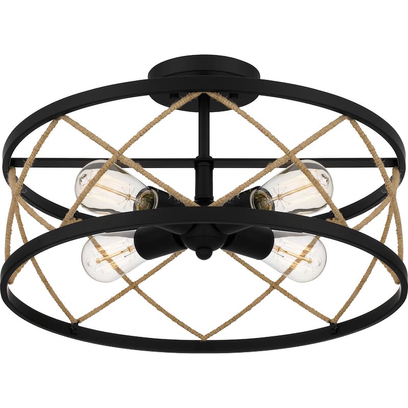 Quoizel Semi-Flush Mount 4-Light Semi-Flush Mount in Matte Black