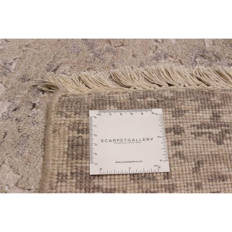 ECARPETGALLERY Hand-knotted Alma Light Grey Silk Rug - 8'0 x 10'0