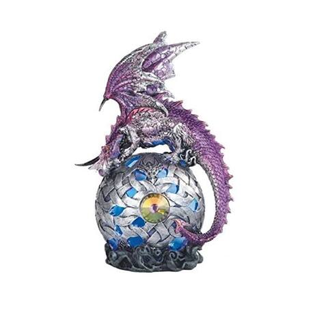Q-Max Dragon Globe with LED Light Statue Fantasy Night Light Decoration Figurine