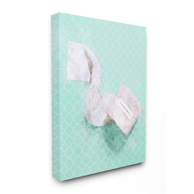 Stupell Luxe Toilet Paper over Geometric Tile Designer Detail Canvas Wall Art Design By Ziwei Li - 16 x 20