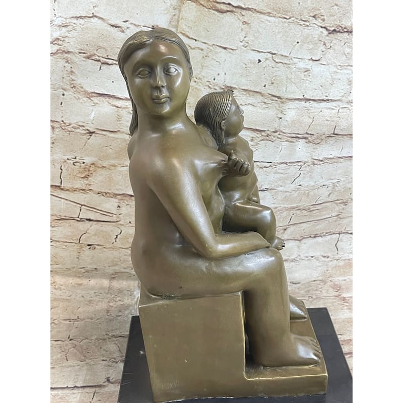 Fernando Botero Mother And Child Clic Museum Quality Artwork Bronze Sculpture