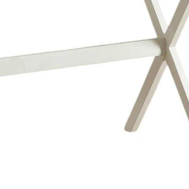 HomeRoots 34" Antiqued White Wood Flip Top Desk