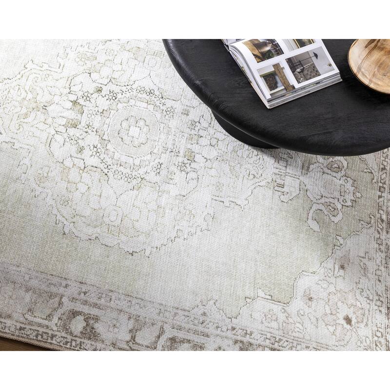 Our PNW Home x Livabliss Rainier Updated Traditional Washable Area Rug - 2' 7" x 10' - Light Gray