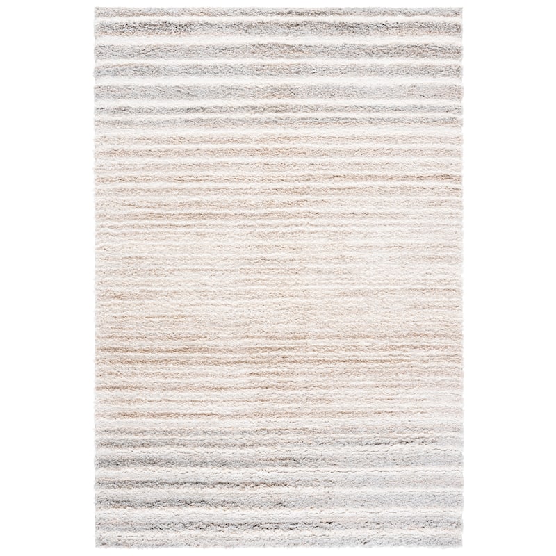 SAFAVIEH Gemma Shag Ulfat Plush Thick Rug - Ivory/Beige Grey - 4' x 6'