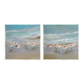 Stupell Sandpipers Flock Summer Beach Sand 2 Piece Wall Plaque Art Set ...