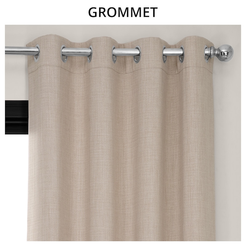Exclusive Fabrics Grommet Textured Faux Linen Room Darkening Curtains for Bedroom & Living Room Curtains (1 Panel)