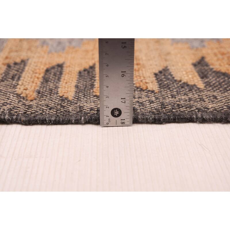 ECARPETGALLERY Flat-Weave Palas Denizli Tan Jute, Rayon Kilim - 5'3 x 7'9
