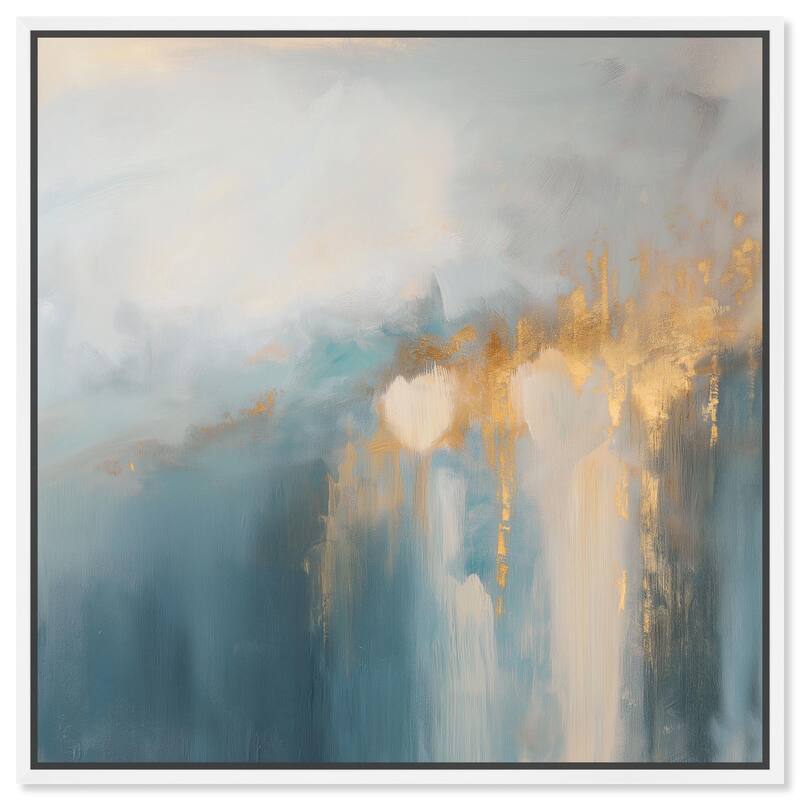 Golden Tears II Canvas by Art Remedy - White - 16" x 16"