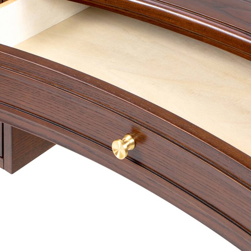 Dauphin 55" Solid Wood 5-Drawer Gold Accent Executive Desk